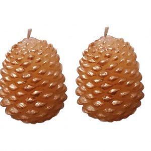 Vela piñas de navidad, hecha a mano con aroma en color rojo y verde